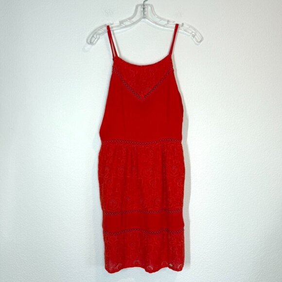 Superdry Red Orange Sun Dress Sundress Embroidered Mini 6 - Picture 4 of 13